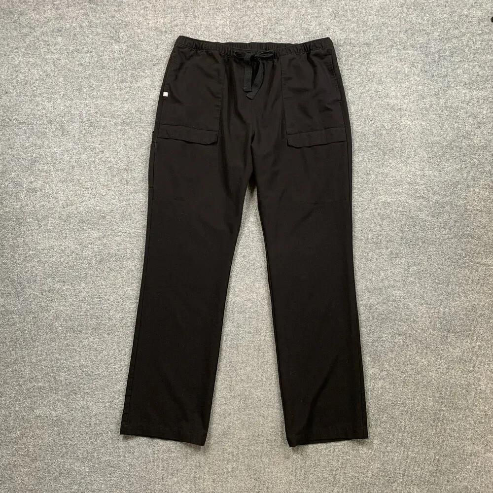 Figs Scrub Pants Mens XXLT Tall Black Yola Skinny Elastic Waistband Medical